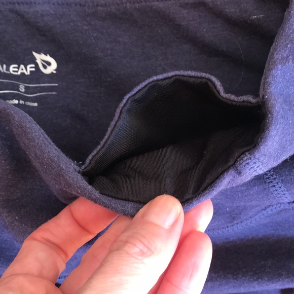 Baleaf side pocket high waist heathered blue biker shorts - Picture 9 of 14